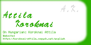 attila koroknai business card